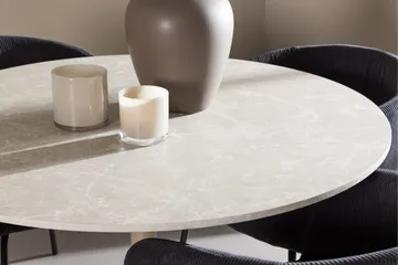 Lycke Matgrupp 110 cm Rund med 4 Berit stolar - Beige/Svart - Products - Möbler - Bord & matgrupp - Matgrupp