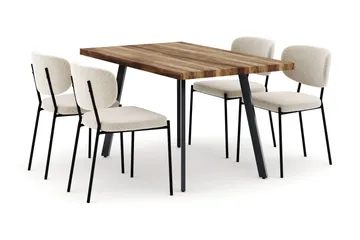 Marcelen Matbord Förlängningsbart med 4 Gemmiano Stolar - Brun - Products - Möbler - Bord & matgrupp - Matgrupp