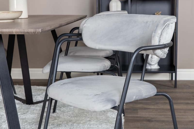 Marina Matgrupp 180 cm Rektangulär med 6 Arrow stolar - Svart - Products - Möbler - Bord & matgrupp - Matgrupp