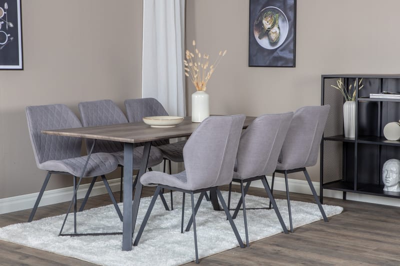 Marina Matgrupp 180 cm Rektangulär med 6 Gemma stolar - Svart - Products - Möbler - Bord & matgrupp - Matgrupp