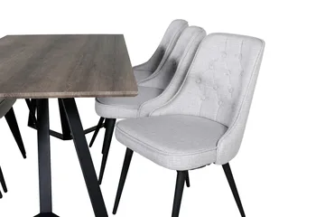 Marina Matgrupp 180 cm Rektangulär med 6 Velvet Deluxe stolar - Svart - Products - Möbler - Bord & matgrupp - Matgrupp