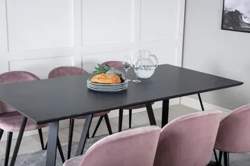 Marina Matgrupp 180 cm Rektangulär med 6 Velvet stolar - Svart - Products - Möbler - Bord & matgrupp - Matgrupp