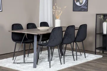 Marina Matgrupp 180 cm Rektangulär med 6 Polar stolar - Svart - Products - Möbler - Bord & matgrupp - Matgrupp