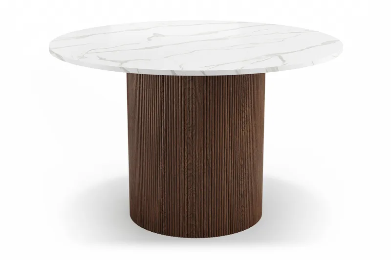 Uppveda Matbord 120 cm Rund med 4 Gemmiano Stolar - Brun - Products - Möbler - Bord & matgrupp - Matgrupp