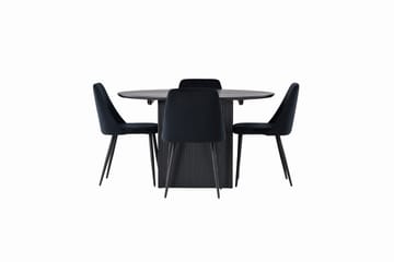 Matilda Matgrupp 130 cm Rund med 4 Night Stolar - Svart - Products - Möbler - Bord & matgrupp - Matgrupp