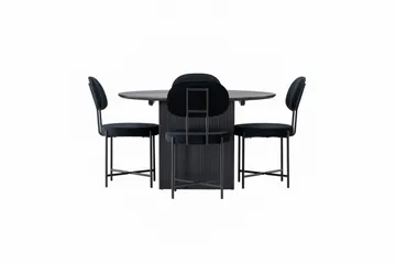 Matilda Matgrupp 130 cm Rund med 4 Stella Stolar - Svart - Products - Möbler - Bord & matgrupp - Matgrupp