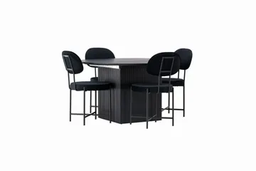 Matilda Matgrupp 130 cm Rund med 4 Stella Stolar - Svart - Products - Möbler - Bord & matgrupp - Matgrupp