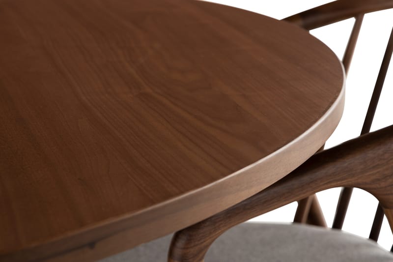 Noira Matgrupp 120 cm Runt Matbord med 4 Noira Stolar - Valnöt - Products - Möbler - Bord & matgrupp - Matgrupp