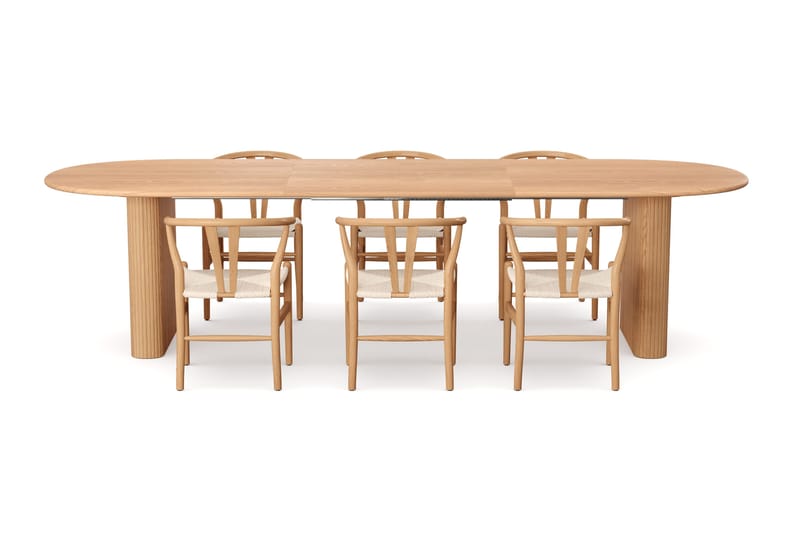 Noira Matgrupp förlängningsbart 220-320 cm Ek med 8 Dastoori Matstolar - Ek - Products - Möbler - Bord & matgrupp - Matgrupp