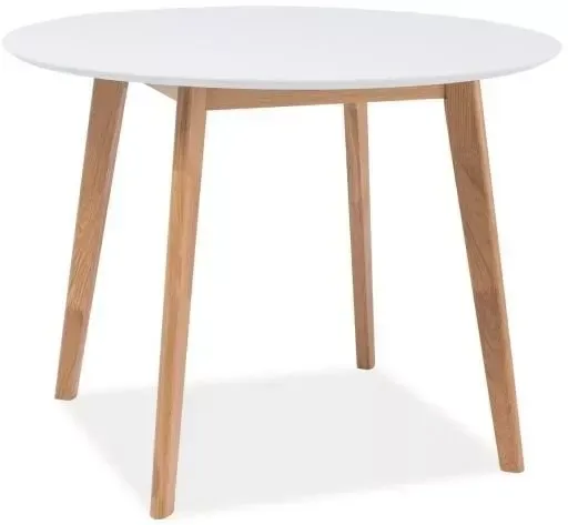 Nordix runt matbord Ø100 cm - Vit/ek, Vit/ek
