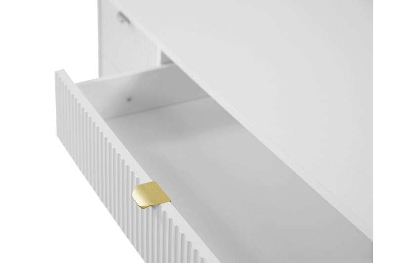 Novaj Sminkbord Med förvaring 55 cm djup 120 cm bred - Vit / Mässing Handtag - Products - Möbler - Bord & matgrupp - Sminkbord & toalettbord