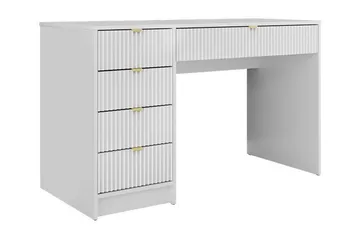 Novaj Sminkbord Med förvaring 55 cm djup 120 cm bred - Vit / Mässing Handtag - Products - Möbler - Bord & matgrupp - Sminkbord & toalettbord