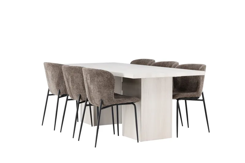 Olga Matgrupp 200 cm Rektangulär med 6 Modesto Stolar - Mörkgrå - Products - Möbler - Bord & matgrupp - Matgrupp