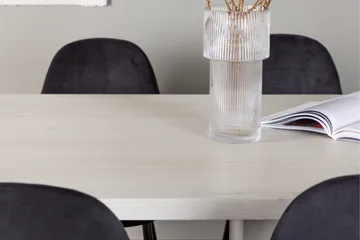 Olga Matgrupp 200 cm Rektangulär med 6 Polar Stolar - Svart - Products - Möbler - Bord & matgrupp - Matgrupp