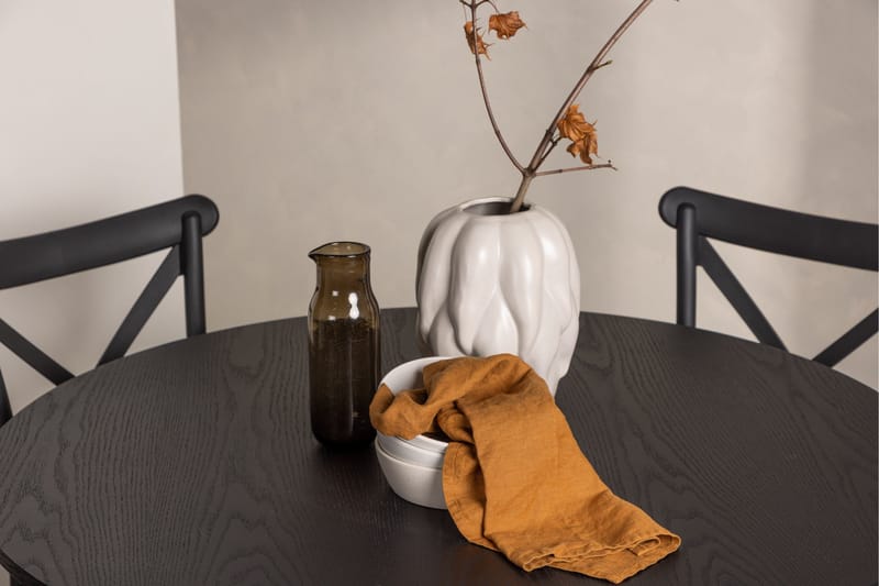 Olivia Matgrupp 110 cm Rund med 4 Crosett Stolar - Svart - Products - Möbler - Bord & matgrupp - Matgrupp