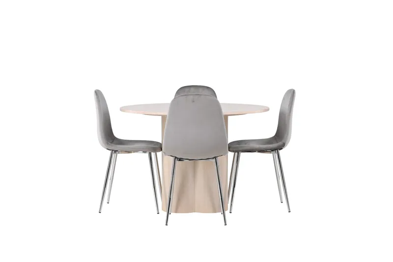 Olivia Matgrupp 110 cm Rund med 4 Eva stolar, Whitewash