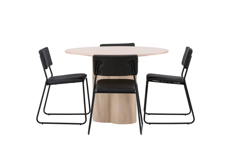 Olivia Matgrupp 110 cm Rund med 4 Kenth Stolar - Svart - Products - Möbler - Bord & matgrupp - Matgrupp