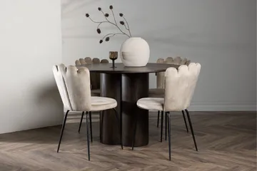 Olivia Matgrupp 110 cm Rund med 4 Limhamn stolar - Beige - Products - Möbler - Bord & matgrupp - Matgrupp