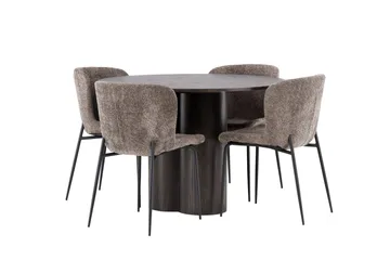 Olivia Matgrupp 110 cm Rund med 4 Modesto stolar - Beige - Products - Möbler - Bord & matgrupp - Matgrupp