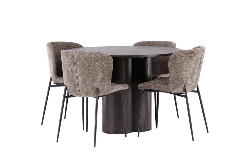 Olivia Matgrupp 110 cm Rund med 4 Modesto stolar - Beige - Products - Möbler - Bord & matgrupp - Matgrupp