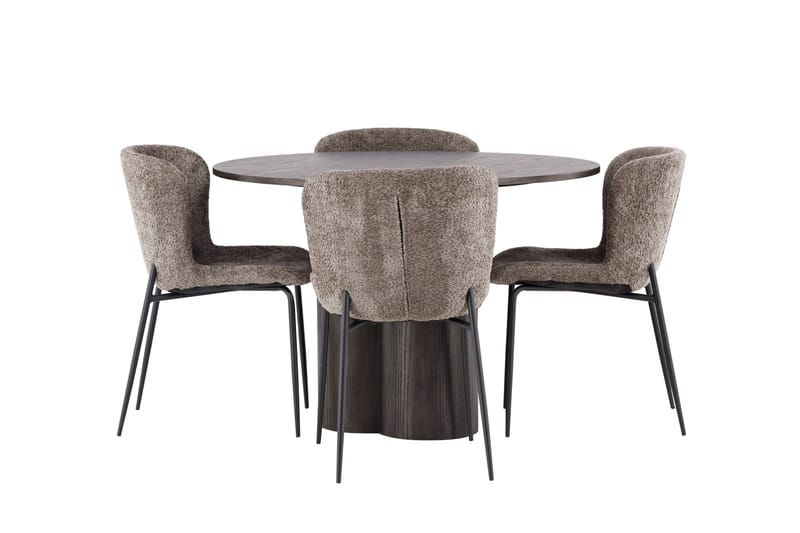 Olivia Matgrupp 110 cm Rund med 4 Modesto stolar - Beige - Products - Möbler - Bord & matgrupp - Matgrupp