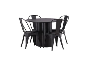 Olivia Matgrupp 110 cm Rund med 4 Tempe Stolar - Svart - Products - Möbler - Bord & matgrupp - Matgrupp
