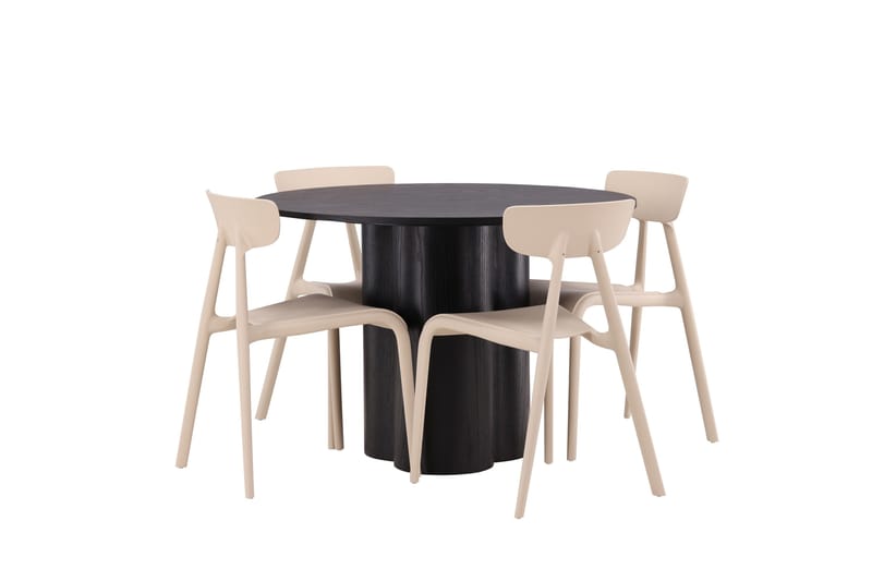Olivia Matgrupp 110 cm Rund med 4 Ursholmen Stolar - Beige - Products - Möbler - Bord & matgrupp - Matgrupp