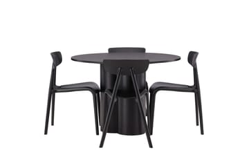 Olivia Matgrupp 110 cm Rund med 4 Ursholmen Stolar - Svart - Products - Möbler - Bord & matgrupp - Matgrupp