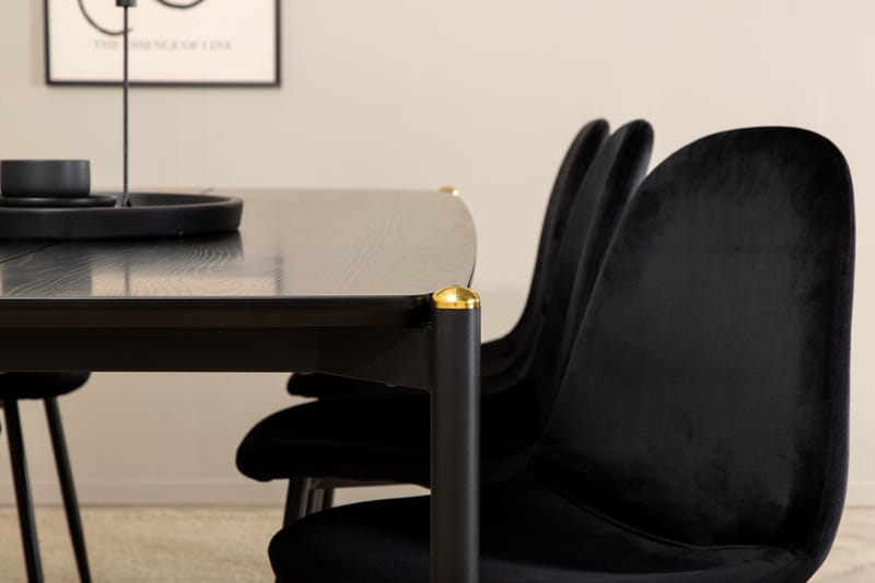 Pelle Matgrupp 190 cm inkl 6 Pontus Stolar - Svart - Products - Möbler - Bord & matgrupp - Matgrupp