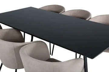 Petra Matgrupp 190 cm Rektangulär med 6 Berit stolar - Beige - Products - Möbler - Bord & matgrupp - Matgrupp