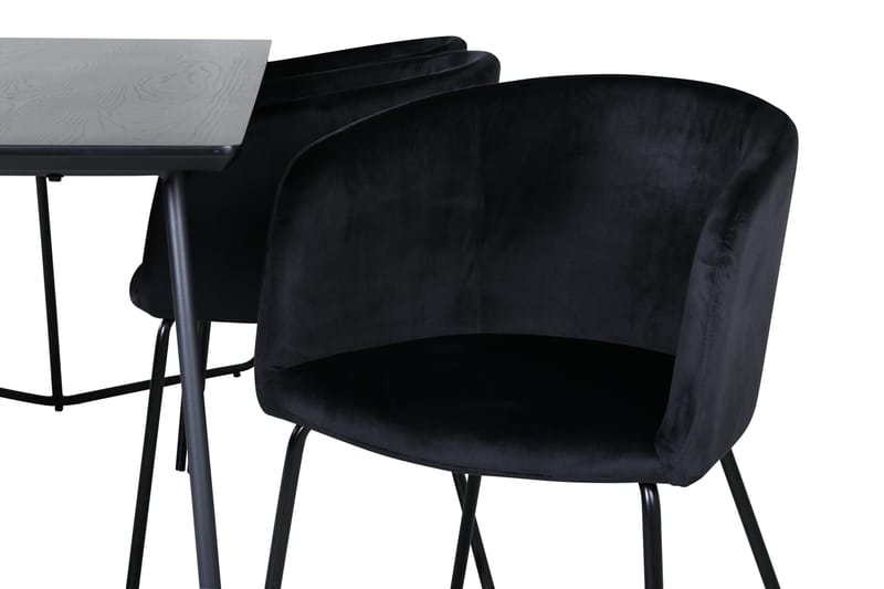 Petra Matgrupp 190 cm Rektangulär med 6 Berit stolar - Svart - Products - Möbler - Bord & matgrupp - Matgrupp