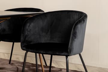 Petra Matgrupp 190 cm Rektangulär med 6 Berit stolar - Svart - Products - Möbler - Bord & matgrupp - Matgrupp