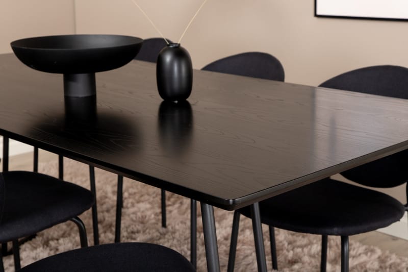 Petra Matgrupp 190 cm Rektangulär med 6 Vault stolar - Svart - Products - Möbler - Bord & matgrupp - Matgrupp