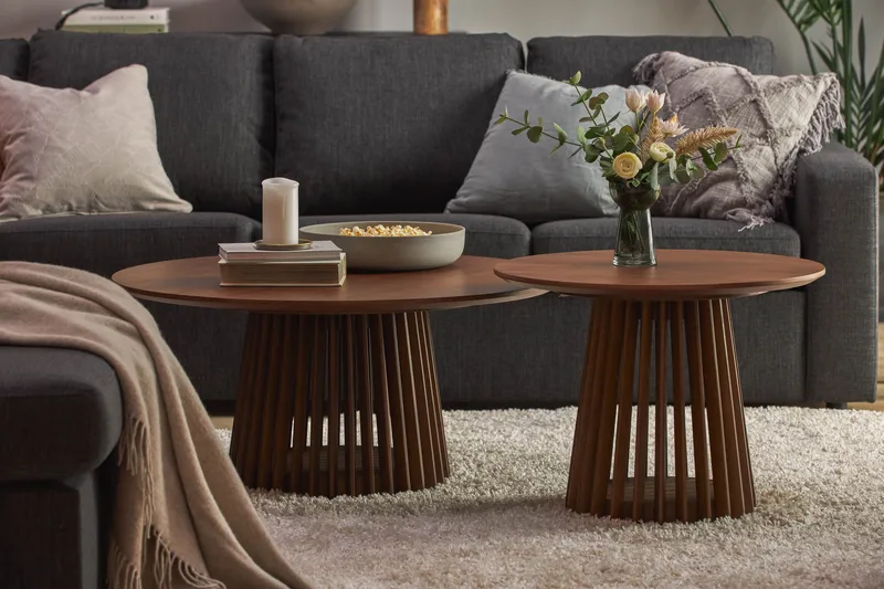 Peyra Soffbord 60 cm Runt - Valnöt - Products - Möbler - Bord & matgrupp - Soffbord