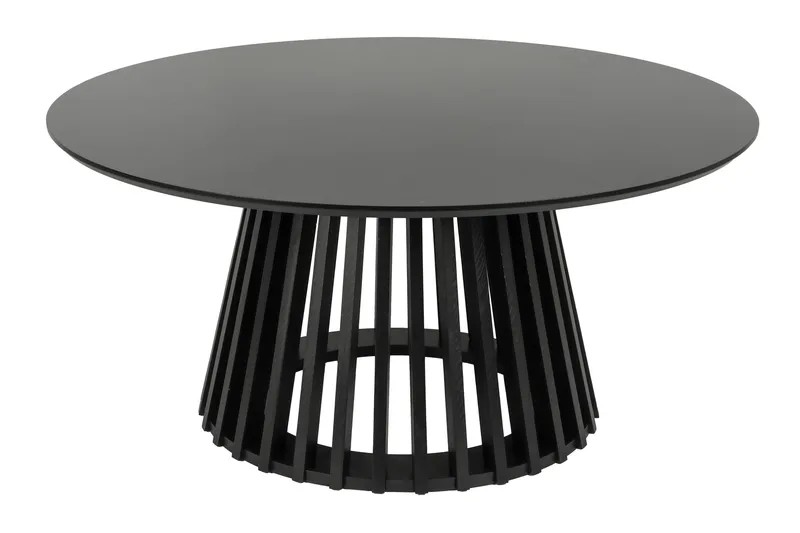 Peyra Soffbord Runt 86 cm Fanér, Svartlaserad ek