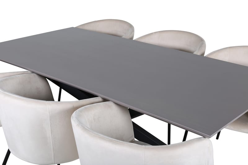 Piazza Matgrupp 180 cm Rektangulär med 6 Berit stolar - Beige - Products - Möbler - Bord & matgrupp - Matgrupp