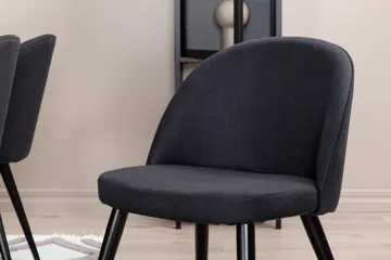 Piazza Matgrupp 180 cm Rektangulär med 6 Velvet stolar - Svart - Products - Möbler - Bord & matgrupp - Matgrupp