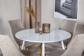 Plaza Matgrupp 100 cm Rund med 4 Leone stolar - Ljusgrå - Products - Möbler - Bord & matgrupp - Matgrupp