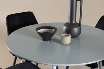 Plaza Matgrupp 100 cm Rund med 4 Night stolar - Grå/Svart - Products - Möbler - Bord & matgrupp - Matgrupp