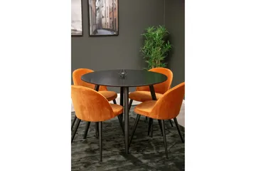 Plaza Matgrupp 100 cm Rund med 4 Velvet stolar
