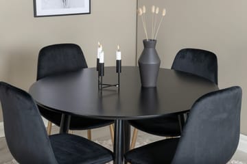 Plaza Matgrupp 100 cm Rund med 4 Polar stolar - Svart/Guld - Products - Möbler - Bord & matgrupp - Matgrupp