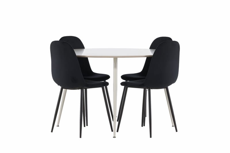 Plaza Matgrupp 120 cm Rund med 4 Polar stolar - Beige/Svart - Products - Möbler - Bord & matgrupp - Matgrupp