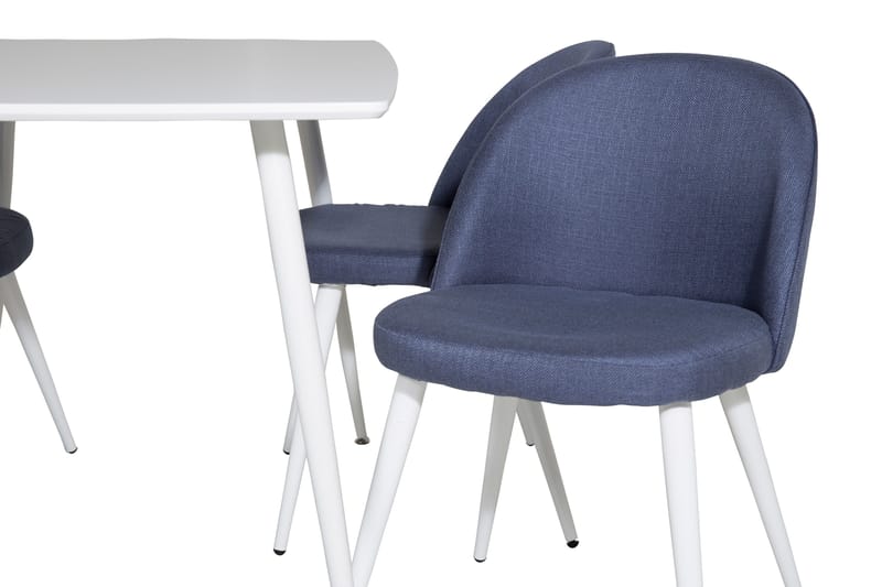 Polar Matgrupp 120 cm Rektangulär med 4 Velvet stolar - Blå - Products - Möbler - Bord & matgrupp - Matgrupp