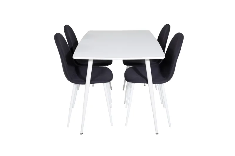 Polar Matgrupp 120 cm Rektangulär med 4 Polar stolar, Svart