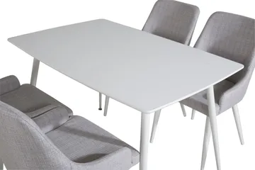 Polar Matgrupp 120 cm Rektangulär med 4 Plaza stolar - Grå - Products - Möbler - Bord & matgrupp - Matgrupp