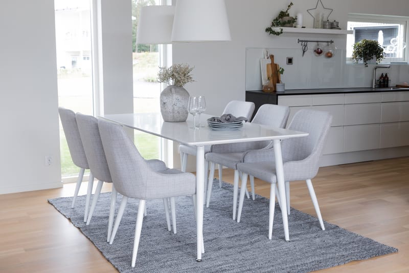 Polar Matgrupp 180 cm Rektangulär med 6 Plaza stolar - Grå - Products - Möbler - Bord & matgrupp - Matgrupp