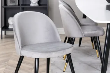 Polar Matgrupp 240 cm Rektangulär med 6 Velvet stolar - Svart/Guld - Products - Möbler - Bord & matgrupp - Matgrupp