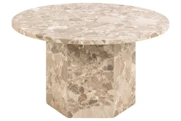 Prisa Runt Soffbord i Marmor Sten 80 cm - Beige - Products - Möbler - Bord & matgrupp - Soffbord