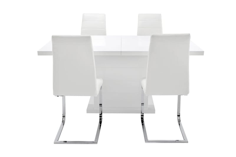 Ratliff Matgrupp 180 cm + 4 Sorado Stol - Vit/Krom - Products - Möbler - Bord & matgrupp - Matgrupp
