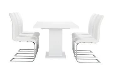 Ratliff Matgrupp 180 cm + 6 Sorado Stol - Vit/Krom - Products - Möbler - Bord & matgrupp - Matgrupp